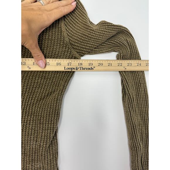 Free People Olive Waffle Knit Top - Picture 6 of 7